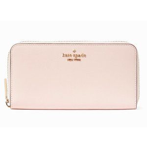 New Kate Spade Madison  Saffiano Leather Large Continental Wallet Conch Pink